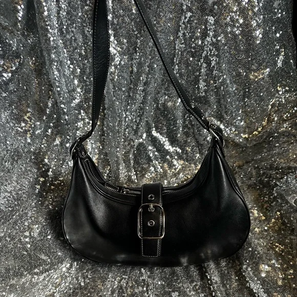 COACH Black Leather Hobo Style Shoulder Bag - Picture 17 of 17
